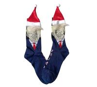 Paire de chaussettes fantaisie unisexe avec motif Trump - Chapeau de Noël - Chaussettes pour cheveux - Pour homme et femme - Cadeau de Père Noël secret
