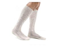 Paire de chaussettes Oktoberfest bavaroises pour hommes / chaussettes décontractées pour Lederhose, blanc et marron - Blanc - 200*85 cm