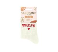 STC – Paire de chaussettes Amoureuse paillettes Femme Blanc Taille 39