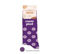 STC – Paire de chaussettes Casse-Pied paillettes Femme 39 Violet, Lilas, Lavande, Parme, Prune