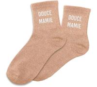 STC Chaussettes Paillettes Douce Mamie - Unisexe, Adultes, Slouch Socks, Motif Fleur, Taille 36-42, 1 Paire, Orange, Cuivre, Mandarine