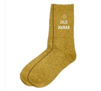 STC - Paire DE Chaussettes Paillettes Jolie Maman Femme
