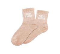 STC Chaussettes Paillettes Maman Amour Femme Paire Taille 39 Rose/Fuchsia