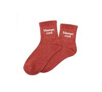 STC Chaussettes Maman Cool Pailletées Rouges Taille unique 36-42