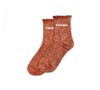 Paire De Chaussettes Rouge À Paillettes À Feston Chaton