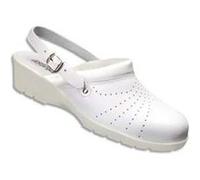 Paire de Chaussures Bacou Labo pour femme sabot en cuir perforé doublure, blanche, Pointure 36 G