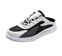 Paire de chaussures en maille One Foot Lazy No Heel Demi-pantoufles décontractées Chaussures de sport, Blanc., 44 EU Large