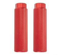 Paire de chevilles de vélo en alliage d'aluminium pour cascade, repose-pieds cylindriques moletés antidérapants pour essieux avant et arrière, pour chevilles de 3/8" (rouge)