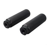 Paire de chevilles de vélo en alliage d'aluminium pour cascade, repose-pieds cylindriques moletés antidérapants pour essieux avant et arrière, pour chevilles de 3/8" (noir)