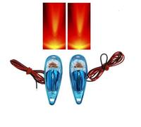 Paire De Clignotant Goutte D'eau Corps Bleu Cabochon Transparent A Ampoule Orange Pour Moto Scooter Tuning