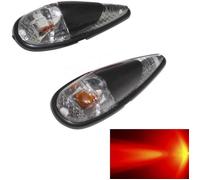 cyclingcolors 2x goutte eau clignotant noir à ampoule orange autocollant universel moto scooter mobylette cyclomoteur