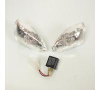 Paire De Clignotant Led Transparent One Pour Scooter Mbk 50 Nitro Avec Centrale Neuf