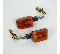 Phares Clignotant Universel Replay Mini Rectangle Orange-Carbone (Paire)