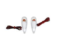 PAIRE DE CLIGNOTANT SCOOTER GOUTTE D'EAU FENDER BLANC AVEC AMPOULE ORANGE MOTO MOBYLETTE TUNNING COMPETITION ECLAIRAGE LATERAL AVANT DROIT GAUCHE CABOCHON PLASTIQUE AUTOCOLLANT