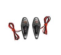 PAIRE DE CLIGNOTANT SCOOTER GOUTTE D'EAU WING NOIR TRANSPARENT AVEC AMPOULE ORANGE MOTO MOBYLETTE TUNNING COMPETITION ECLAIRAGE LATERAL AVANT DROIT GAUCHE CABOCHON PLASTIQUE AUTOCOLLANT
