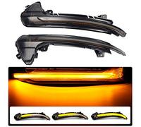 Paire de clignotant séquentiel dynamique LED latéral rétroviseur clignotant pour Audi A6 RS6 4G C7 7.5 2012-2018 (Noir)