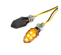 Paire De Clignotants Universels 5 LED Petits Noirs STR8 Homologués