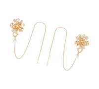Paire de clips de chaîne pour écouteurs - Accessoire décoratif floral avec construction en cuivre pour un usage quotidien - Enfile-chaîne décoratif - Clip floral - Accessoire de transport