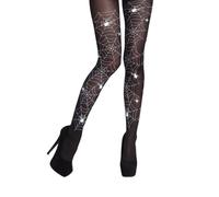 PAIRE DE COLLANTS NOIR TOILE D'ARAIGNÉE BLANC