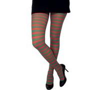 paire de collants opaques rayés rouge vert femme - ptitclown 74722 Multicolore G