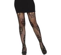 paire de collants résilles crâne mexicain femme - générique 17928 Noir G
