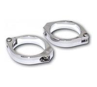 Highsider Colliers de serrage de fourche CNC chromé 47/49/50/52/54 mm – Paire