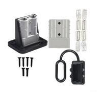 Paire de connecteurs de câble de batterie pour chariot élévateur 50 A pour Anderson avec support et gaine Contact fiable dans les systèmes de véhicules industriels et de transport (gris)