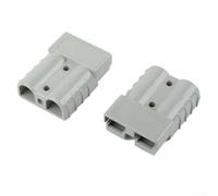 Paire de connecteurs pour batterie 50 a 120 a 600 V avec contacts argentés et boîtier en polypropylène gris pour applications industrielles (gris-50 A)