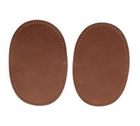 Paire de coudières et genouillères ovales cousues pour la réparation et la décoration de tissus, convient pour la couture sur jeans, vestes, chemises et divers vêtements (marron)