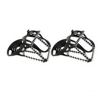 Paire de couvre-chaussures d'extérieur robustes avec crampons antidérapants pour la randonnée et la marche sur un terrain glacé enneigé par temps hivernal, noir, taille unique