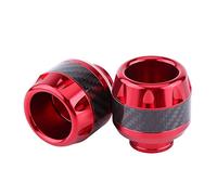 Paire de Curseurs de Cadre de Fourche en Fiber de Carbone Moto Fourche Avant Curseurs de Cadre de Protection contre les Collisions Protecteur de Collision de Moto(rouge)