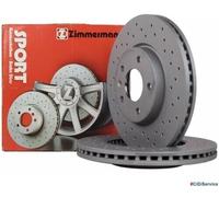 Paire De Disques Avant Perforés 300Mm Zimmermann Avant Opel Astra J Cruze