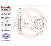 PAIRE DE DISQUES DE FREIN BREMBO ANT FOR FIAT 500 (312) 1.2