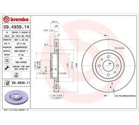 Disques et Plaquettes de Frein BREMBO Fiat Bravo II 1.9 Mtj 66 88 Kw 2007 Avant