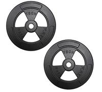 Paire de disques de gymnastique en fonte, diamètre trou 30 mm, disques professionnels pour haltères et haltères, différents poids disponibles (2 disques de 10 kg, 2)