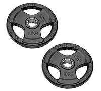 Paire de disques Olympiques pour haltères et haltères | Bumper Plates Trou de 50 mm Disques Poids caoutchoutés de 2,5 kg à 20 kg (2 disques de 10 kg)