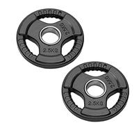 Paire de disques olympiques pour haltères et haltères | Bumper Plates Trou de 50 mm Poids caoutchouté de 2,5 kg à 20 kg (2 disques de 2,5 kg)