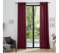 Paire de Doubles Rideaux à œillets ""effet lin"" Amarante 140 x 260 cm Moonlight deco