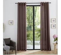 Paire de Doubles Rideaux à œillets ""effet lin"" Choco 140 x 260 cm Moonlight deco