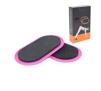 Paire de doubles tapis de glisse pour entraînement de base, grands patins de pilates adaptés pour tapis ou sols durs, équipement de gym léger pour exercice à la maison, rouge (rose)