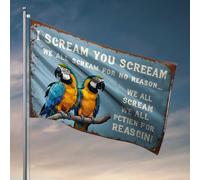Paire de drapeaux pour chambre de garçons perroquets perchés : un rappel coloré de notre drapeau naturel humain partagé extérieur décoration de patio lac maison (30 x 45 cm)