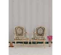 Paire de fauteuils en bois et velours n°944