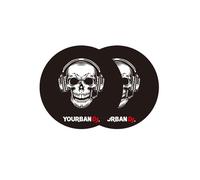 Paire de feutrine Yourban Dj YS 320 SKULL BL Tête de Mort Noir pour platines vinyles Vinyle