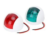 Paire de feux de signalisation étanches arrondis rouge + voyant de navigation LED vert 12V Feu de signalisation de navigation LED Lampe de bateau Lampe latérale de bateau Lampe de yacht Marine Naviga