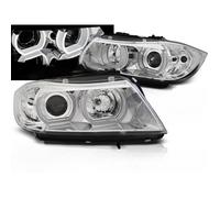 Paire de feux phares BMW serie 3 E90 / E91 de 2005 a 2008 xenon angel eyes led 3D chrome-27361187
