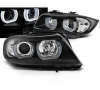 Paire de feux phares BMW serie 3 E90/E91 de 2005 a 2008 Xenon angel eyes led 3D noir-27361188