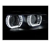 Paire de feux phares BMW serie 3 E92 / E93 06-10 angel eyes LED 3D DRL noir