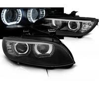 Paire De Feux Phares Bmw Serie 3 E92 / E93 De 2006 A 2010 Angel Eyes Led 3d Drl Noir-31439179