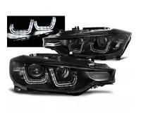 Paire de feux phares BMW serie 3 F30 / F31 de 2011 a 2015 U-led bar DRL noir-27361191