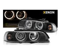 Paire de feux phares BMW serie 5 E39 LCI 00-03 angel eyes xenon noir-40081064
